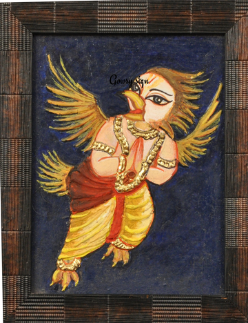 Lord Garuda – Tanjore Painting with 22k Gold Foil | Divine Vahana of Vishnu & Symbol of Protection