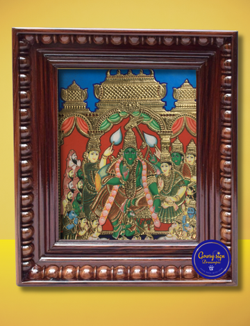 Lord Ram Pattabhishekam – Tanjore Painting with 24k Gold Foil | Coronation Ceremony of Shri Ram version 2