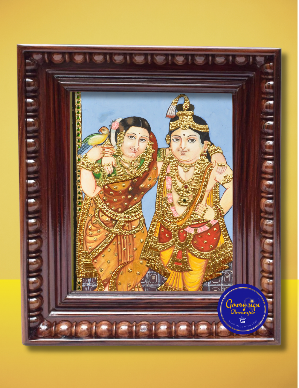 Radha Krishna – Tanjore Painting with 24k Gold Foil | Eternal Love and Devotion in South Indian Art