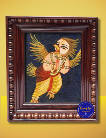 Lord Garuda – Tanjore Painting with 24k Gold Foil | Divine Vahana of Vishnu & Symbol of Protection