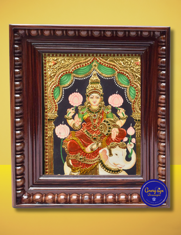 Goddess Indirani – Tanjore Painting in 24k Gold Foil | Symbol of Beauty, Power & Protection