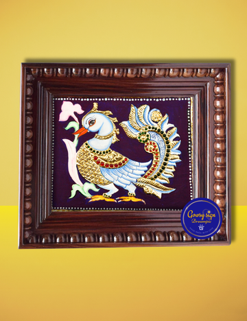 Annam – Tanjore Painting with 24k Gold Foil | Symbol of Peace, Purity & Divine Grace