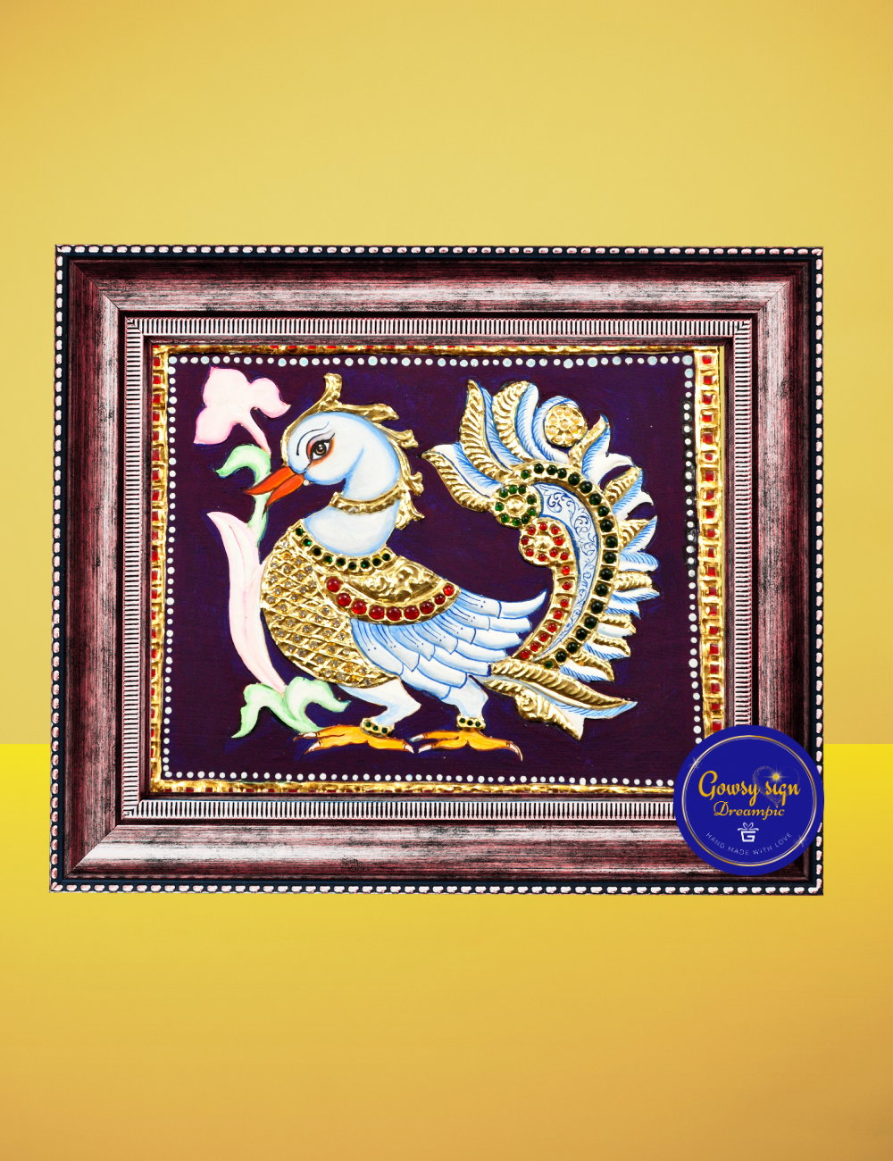 Annam – Tanjore Painting with 24k Gold Foil | Symbol of Peace, Purity & Divine Grace